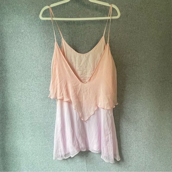 Blue Life Asymmetrical Chiffon Ombre Camisole Tunic Small - Picture 2 of 12